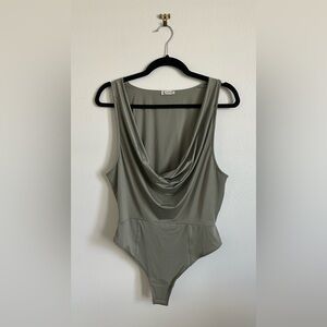 Free people Olive Green Draped Bodysuit
